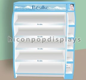 China Shop Wood Flooring Beauty Product Display Stand For Face Cleanser supplier