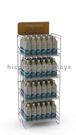 China Flooring Metal Beer Bottle Display Rack 4 Shelves For Drinks Products supplier