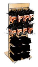 China Painting Slatwall Display Stands Fixtures Wood With Metal Hooks supplier