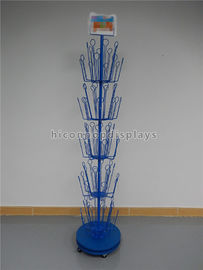 China Visual Merchandise Display Blue Metal Rotating Freestanding Puppet Toy Display Rack supplier