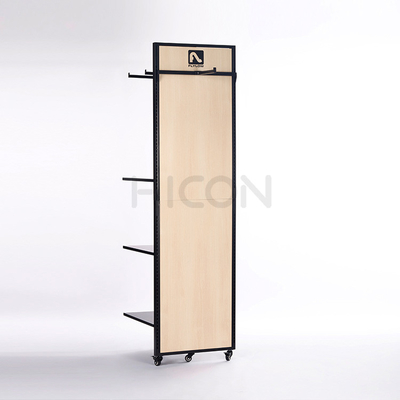 China Apparel Retail Store 4 Caster Clothing Rack Free Standing Clothing Display Rack supplier