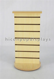 China Round Base Spinner Display Rack Wooden 2 Way Slatwall Display Stand Countertop supplier
