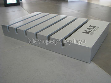 China Wood Slotted Tile Display Racks Free Standing Custom Size Tile Showroom Display supplier