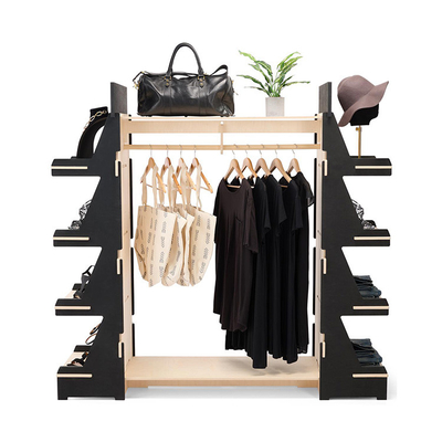 China Eco Friendly Clothing Shop Retail Store Fixtures 4-way Clothing Rack supplier
