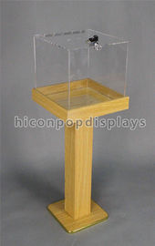 China Custom Pop Merchandise Displays Fixture Wood Acrylic Large Freestanding Display Box supplier