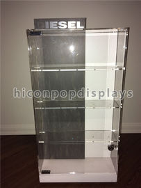 China Counter Top Acrylic Display Case Metal Base Watch Display Units Double Sided supplier