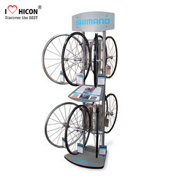 China Enrich Client Involvement Metal Display Rack Bicycle Accessories Retail Display Floor Stand supplier
