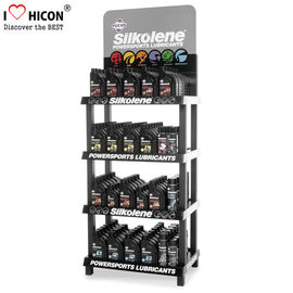 China 4-Layer Engine Oil Metal Display Racks Automotive Products Motor Oil Display Shelf supplier