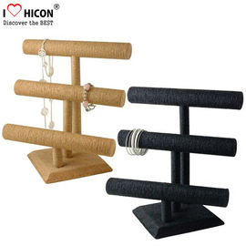 China Retail Shop Fashion Accessories Display Stand 3-layer Wood Tabletop Sliver Bracelet Display Stand supplier