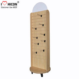 China Retail Store Display Wood Slatwall Display Stands / Racks With Hook Free Standing supplier