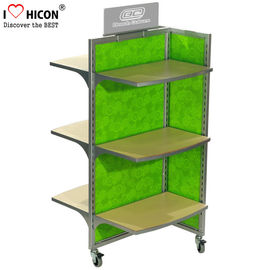 China Movable Floor Standing Retail Store Fixtures 3 - Way Wood Toy Display Shelves supplier