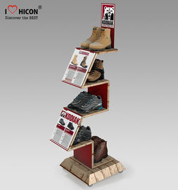 China Comfortable Inspire Shoe Store Wooden Display Racks Sneaker Display Shelves supplier