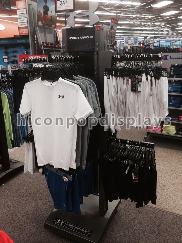 Sportswear Free Standing Clothing Store Fixtures Display Racks