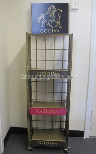 Wine Shop Display Units Metal Retail Store Fixture Free Standing