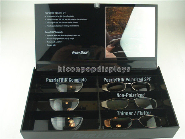Black Acrylic Sunglasses Display Case Countertop Visual Glasses