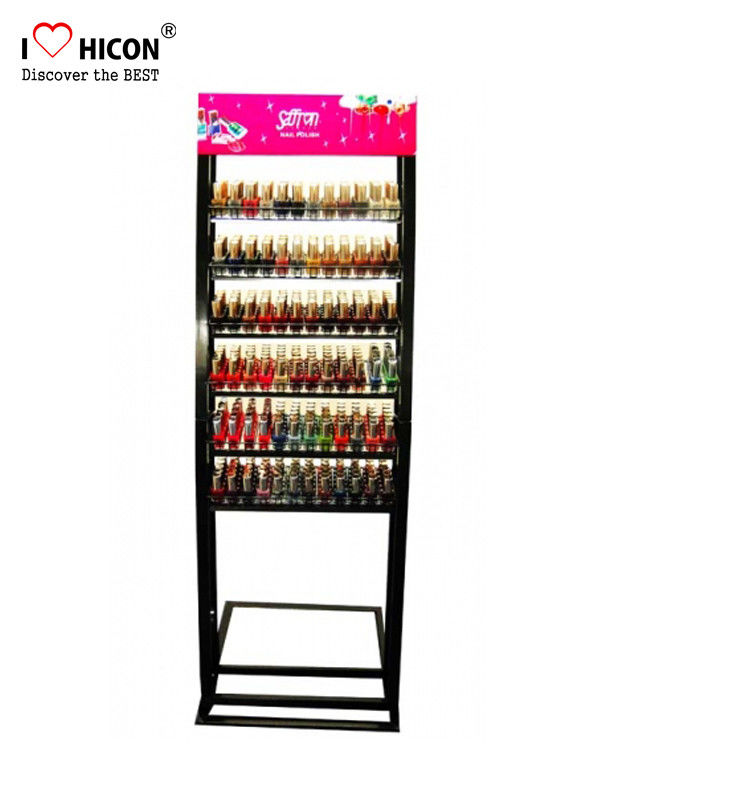Floorstand Metal Cosmetic Display Stand Makeup Nail Polish Display Stand