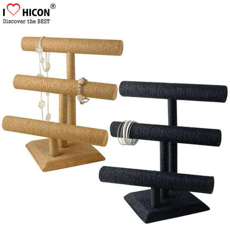 Retail Shop Fashion Accessories Display Stand 3layer Wood Tabletop