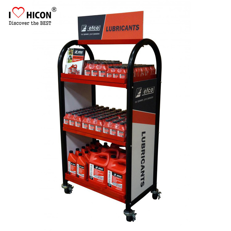 Create More Value Floor Metal Display Racks Lubricating Motor Oil