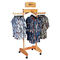 Hanging Clothing Store Fixtures Simple Freestanding Wooden Clothes Rack For Promotion supplier
