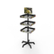 Commercial Metal Wire Round Floor 3-tier Wine Display Rack For Retail Stores supplier