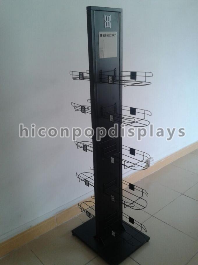 Caps High End Metal Store Fixtures 5 Shelves Double Sided Display Stand