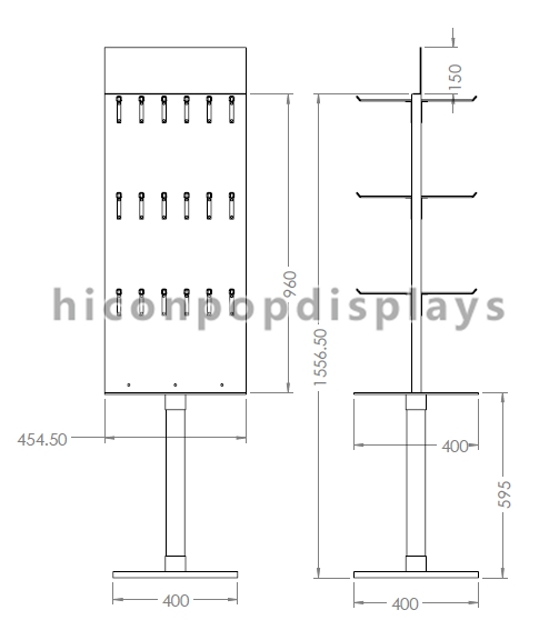 Jewelry Revolving Display Stand With Hooks , Peg Hook Display Rack