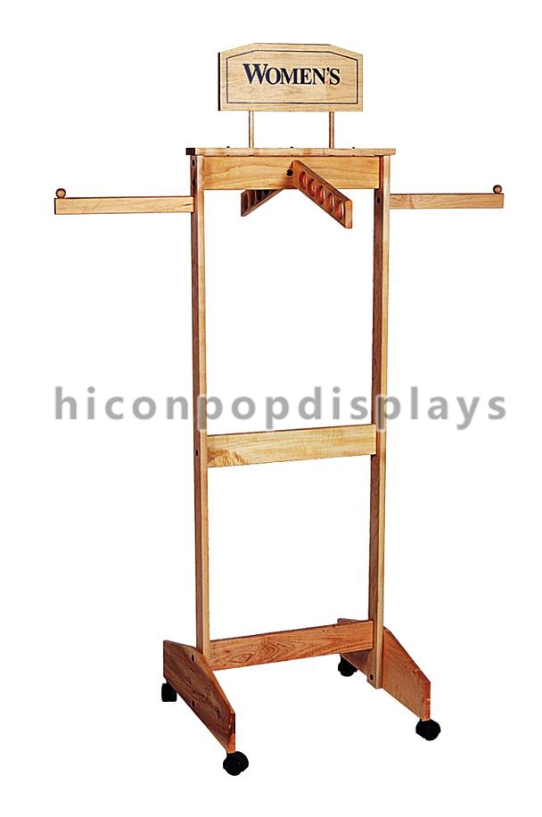 Visual Merchandising Wooden Display Racks / Clothes Hanging Rack