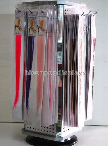 Retail Store Advertising Floor Hair Display Stand For Hair Extension And Accessories