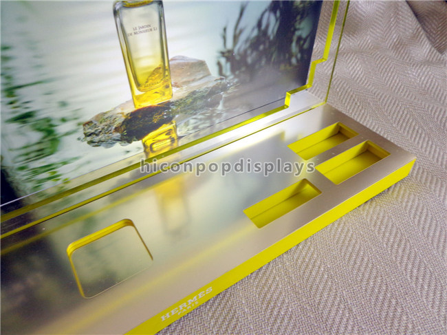 Visual Merchandising Acrylic Perfume Display Stand Countertop For Cosmetics Shop