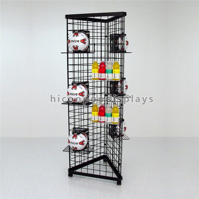 3 Way Retail Store Fixtures Movable Gridwall Display Stand Freestanding For Garments