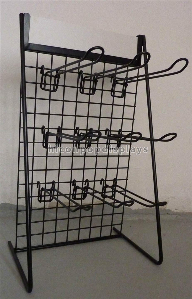 3 Way Retail Store Fixtures Movable Gridwall Display Stand Freestanding For Garments