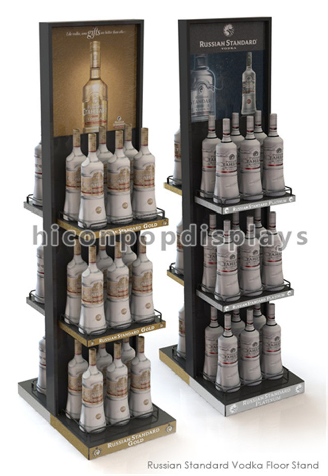 24 Bottle Wine Display Tower / Retail Shop Metal Wire Whiskey Rack 6 - Layer