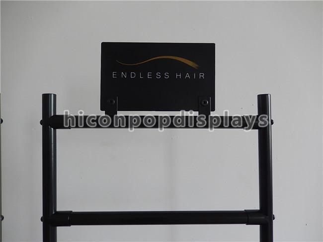 Salon Hair Extension Retail Store Displays Metal Beauty Supply Store Display Shelf