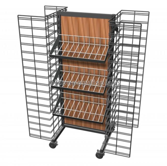 2-Layer Stationery Metal Display Racks Powder Coated For Shops / Supermarkets