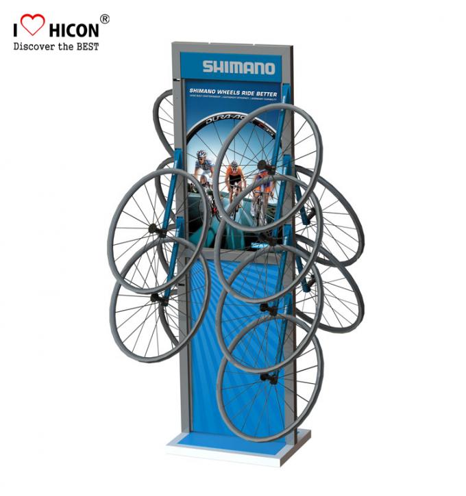 Enrich Client Involvement Metal Display Rack Bicycle Accessories Retail Display Floor Stand