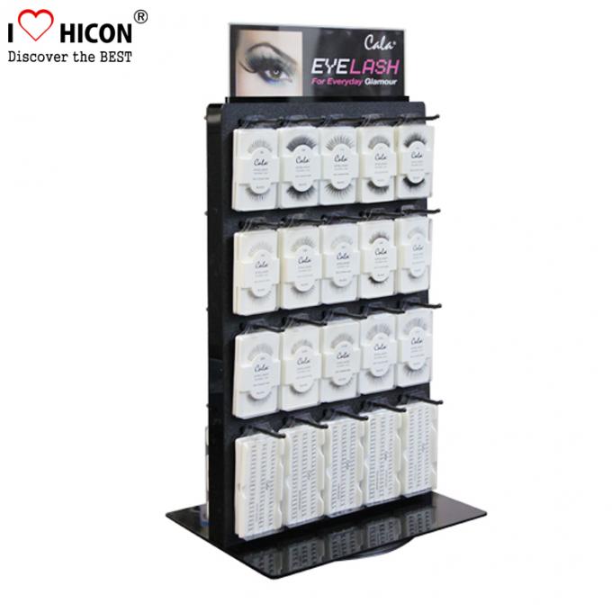 Advertising Table Top Metal Acrylic Eyelash Display Stand Rotating For Beauty Product