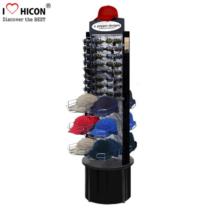 Fashion Store Rotating Outdoor Sports Product Display Stands / Racks Wood Base