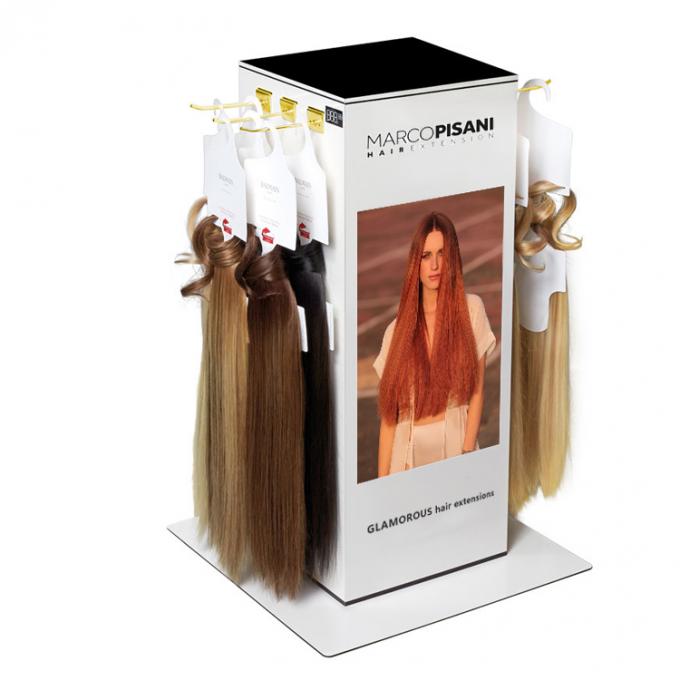 POP Merchandise Displays Rotating Hair Extension Display Rack Tabletop