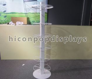 China Steel 6 Tiers Revolving Mobile Phone Accessories Display Stand White supplier