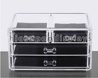 China Clear Acrylic Display Cases / Large Acrylic Cosmetic Organizer Countertop supplier