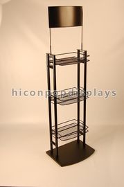 China Metal 3 Tier Wine Display Stand / Tiered Liquor Shelf Free Standing supplier