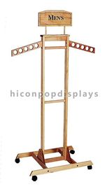 China Visual Merchandising Wooden Display Racks / Clothes Hanging Rack supplier