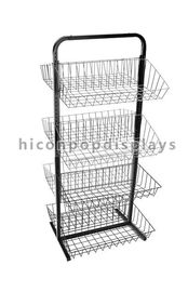 China Free Standing Metal Earring Display Stands With Wire Basket Holder supplier