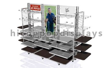 China Grocery Store Shelving Units With Casters , Gondola Retail Display Shelving supplier