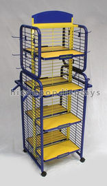 China Metal Toys Retail Display Rack , Flooring Metal Display Stands 4- Way Movable supplier