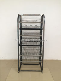 China Metal Wine Display Stand Wire Shelving Metal Tube 6- Tier Freestand Wine Display Racks supplier