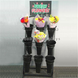 China Black Metal Display Rack Retail Merchandise Displays For Flower / Plants supplier