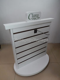 China Wood Slatwall Display Stands Custom Design Counter Top Slatwall Fixture Rotatable supplier