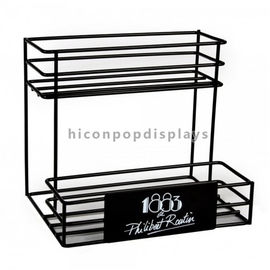 China Countertop 2 - Layer 6 Bottle Beer Retail Metal 6mm Wire Display Rack For Wine Shop supplier