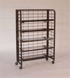 China 4 - Caster Metal Wire Multi Function Floor Display Stand For Retail Store supplier